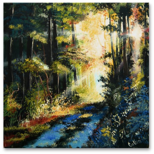 Verschneiter Wald Ölgemälde – Winterlandschaft