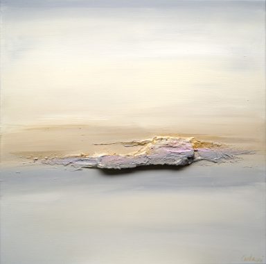 Abstrakte Landschaftsmalerei Horizont Beigetöne – Minimalistisch
