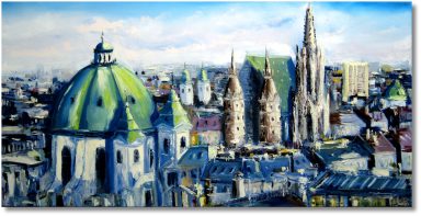 Impressionistisches Gemälde Europäische Stadtstraße