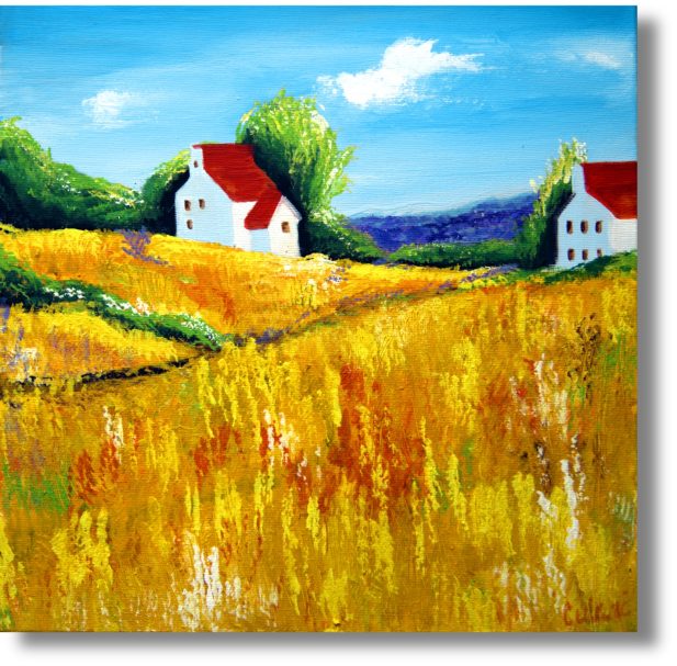 Herbstliche Allee Ölgemälde – Landschaftsmalerei