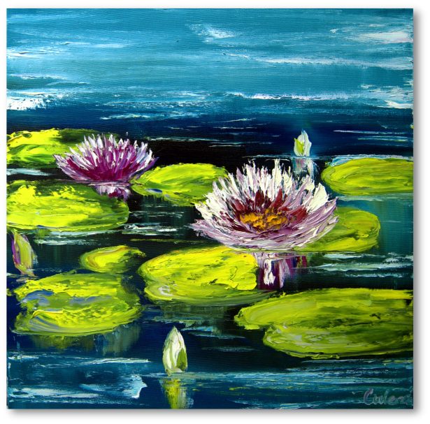 Seerosen auf dem Teich Ölgemälde – Monet Stil